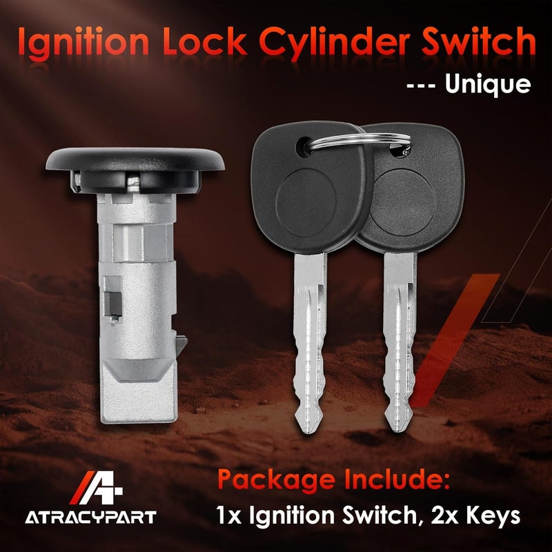 ATRACYPART Ignition Lock Cylinder Switch with Keys, Compatible with 1999-2007 Chevy Silverado Avalanche Tahoe Suburban GMC Sierra Yukon Buick Hummer Bravada Pontiac Vehicles, Replace#: US-312L - Image 5